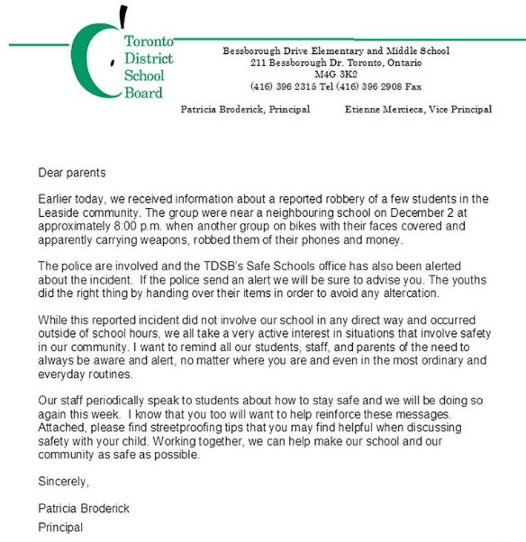 dec 4 bess school letter – The South Bayview Bulldog