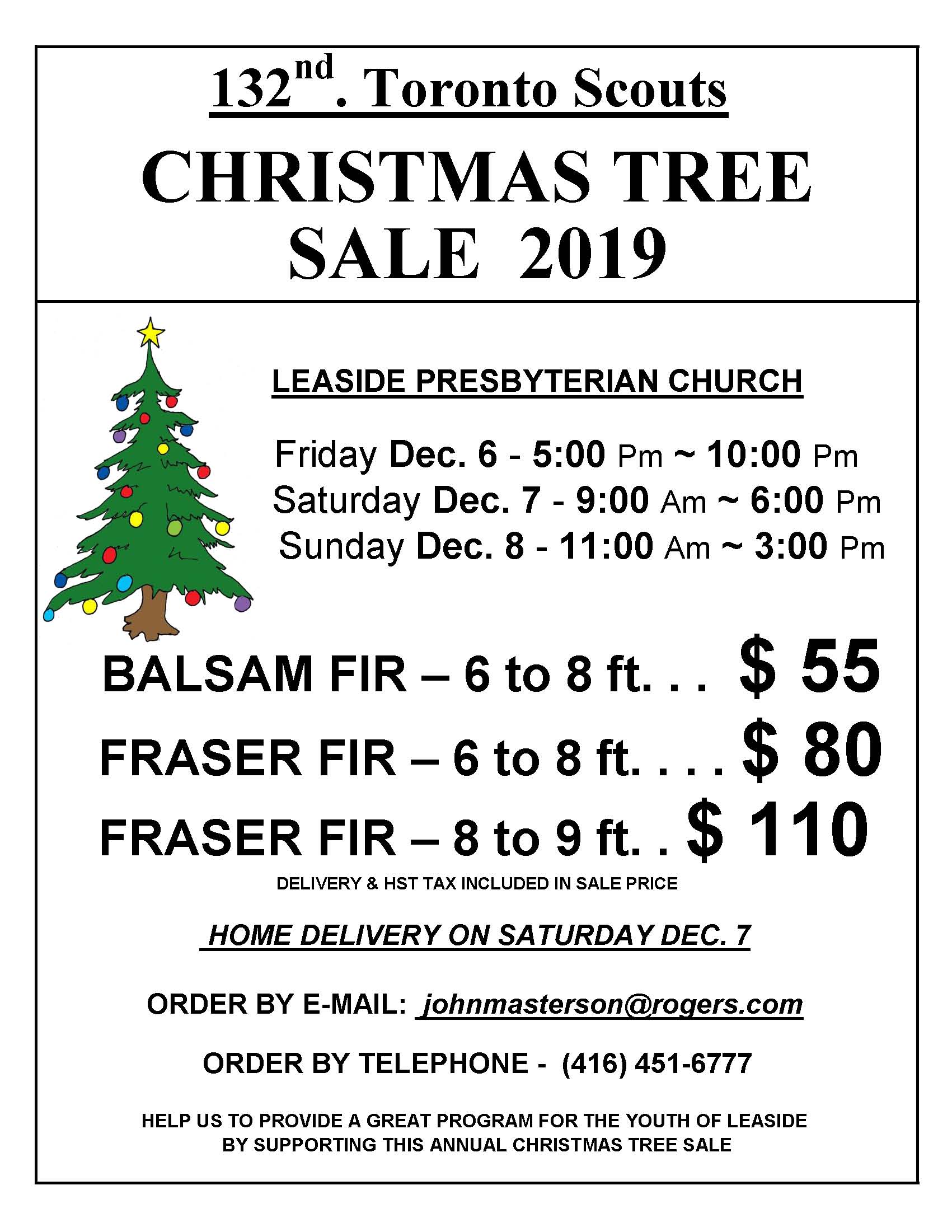 Scouts annual Christmas tree sales are on in Leaside, Glebe – The South